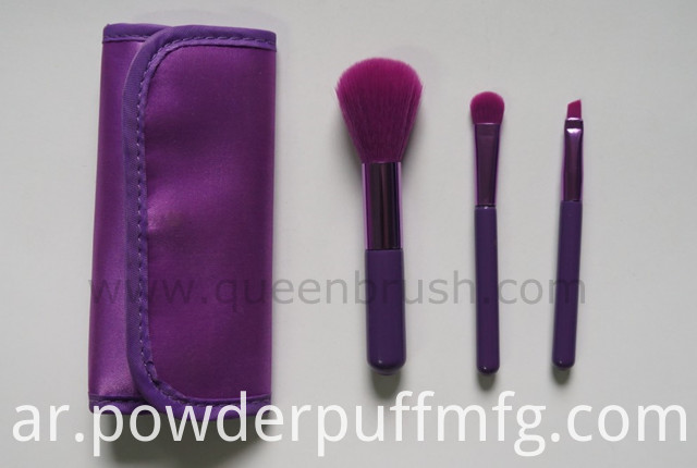 Beauty Cosmetics Nylon Hair Makeup Brush Set 3 Pieces